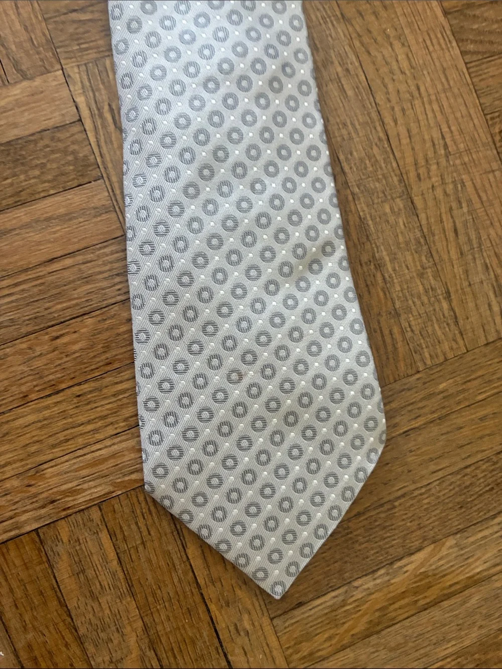 Giorgio Armani Gray Geometric Silk Tie